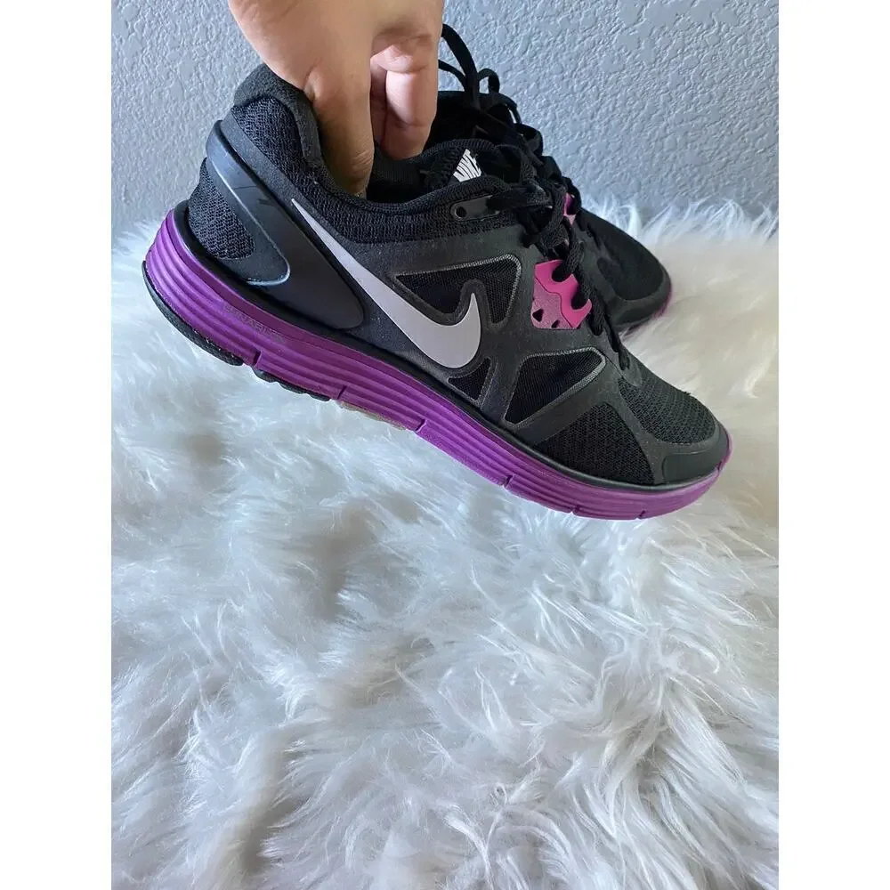 Nike Lunar Fit Sole US 8 Athletic Women's Running Sneakers Black Lace Up